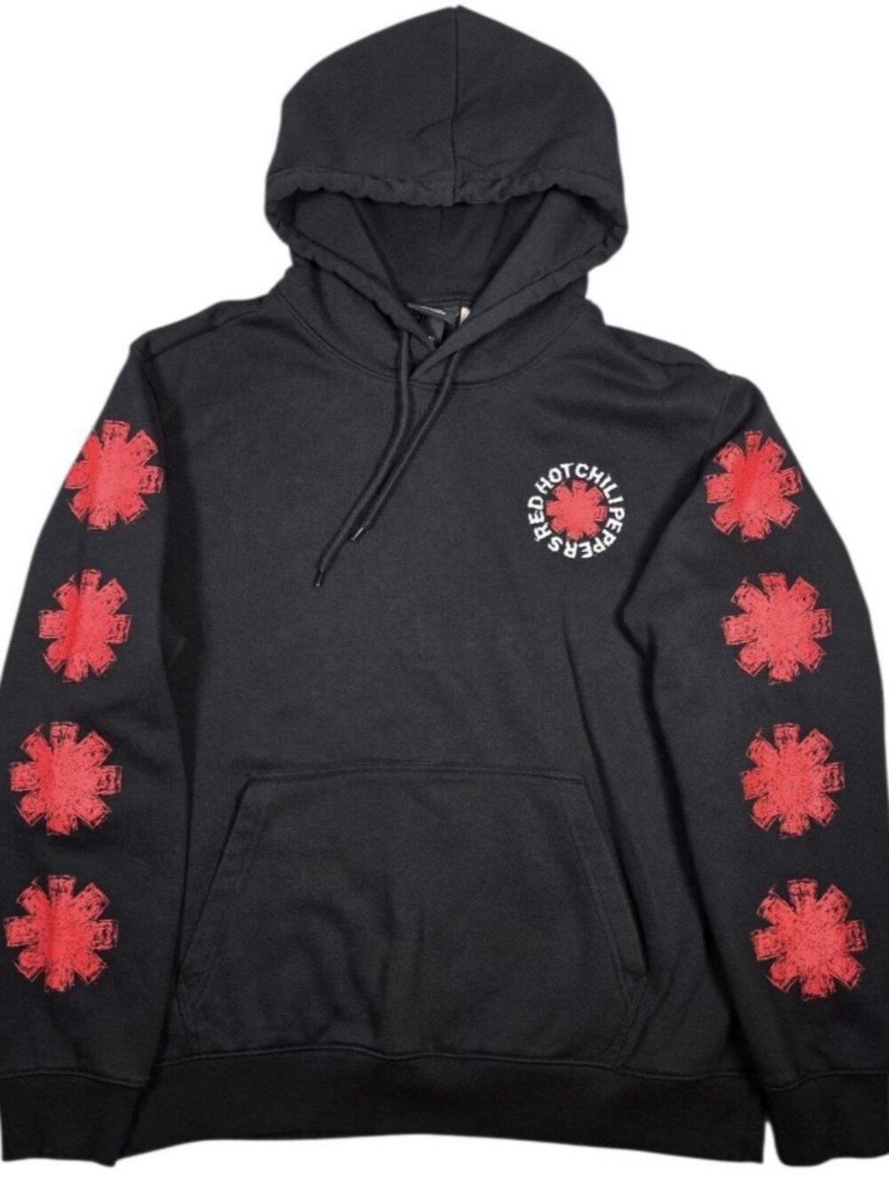 H&M Red Hot Chili Peppers Black Red White Pullover Hoodie Size: Large